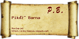 Pikó Barna névjegykártya