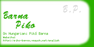 barna piko business card